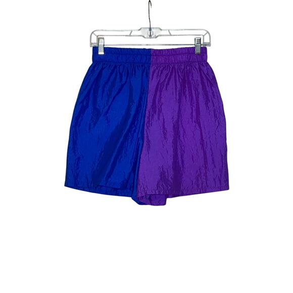 Jerry Leigh blue purple windbreaker pull on shorts size Large - Picture 1 of 5